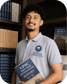 UPSC aspirant with past-year papers